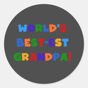 'S Werelds Beste Opa Heldere Kleuren T-shirts Ronde Sticker