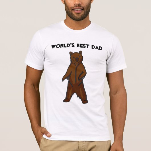 's Werelds beste pap Grizzly Beer T-Shirt (Voorkant)