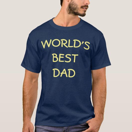's Werelds Beste Pap T-Shirt - Navy Blue Kleur T - (Voorkant)
