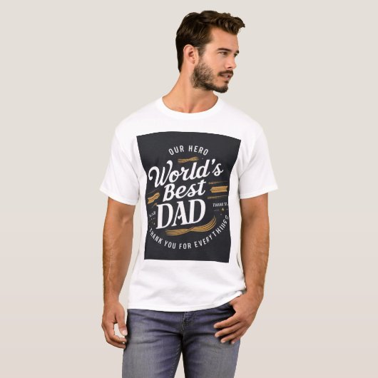 's Werelds Beste Pap T-shirt - Onze Hero | VADERDA (Voorkant volledig)