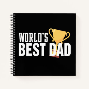's Werelds beste pap Typografie Trophy Laptop Notitieboek