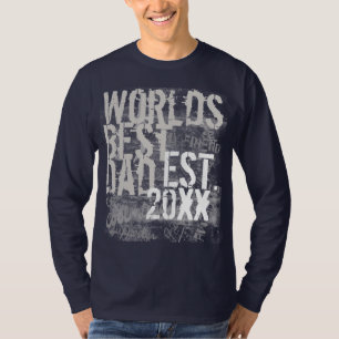 's Werelds beste papa grunge graffitti tekst zwart T-shirt