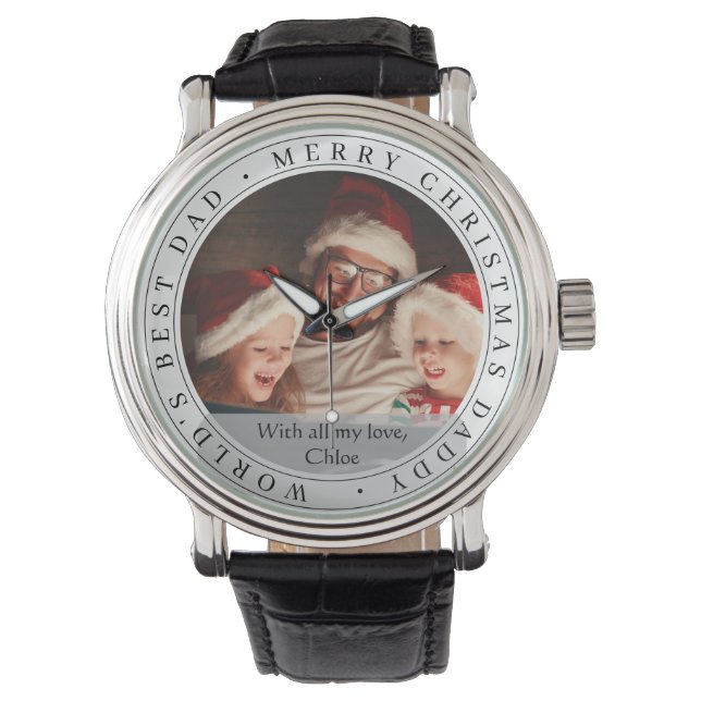 'S Werelds Beste Papa Kerstcadeau Idee Horloge (Voorkant)