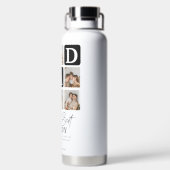's Werelds Beste Papa Modern Multi Photo Grid Waterfles (Achterkant)