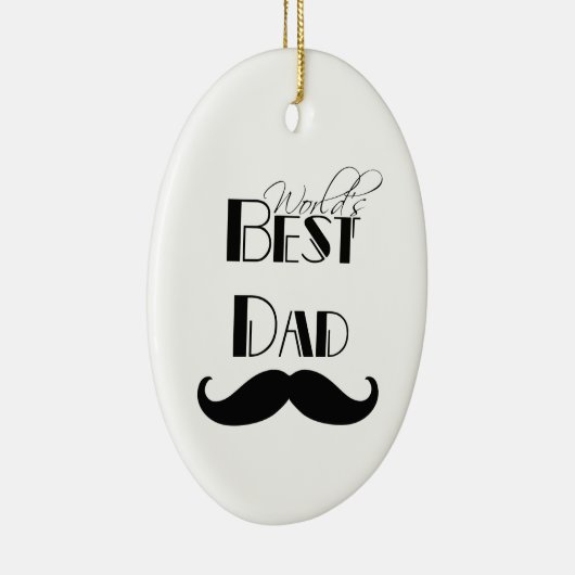 's Werelds beste papa snor Keramisch Ornament (Rechts)