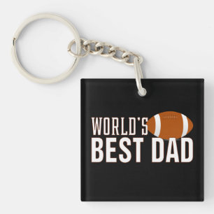 's Werelds beste papa typografie Football Button Sleutelhanger