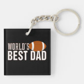 's Werelds beste papa typografie Football | Button Sleutelhanger (Achterkant)