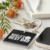 's Werelds beste papa typografie golf | SLEUTELHAN Sleutelhanger (Voorkant Rechts)
