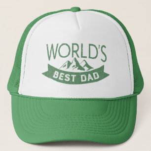 's Werelds beste papa typografie groen Vaderdag Trucker Pet