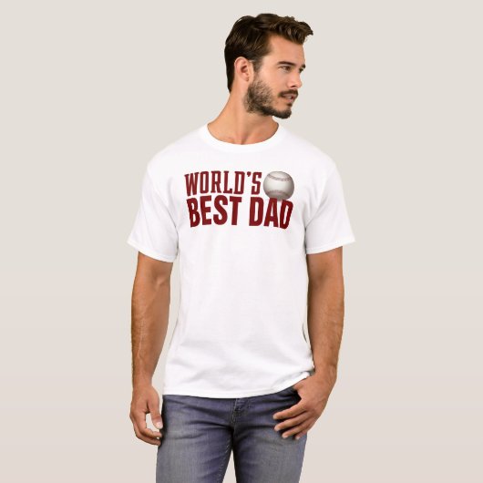 'S Werelds Beste Papa Typografie Honkbal | Shirts (Voorkant volledig)