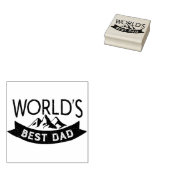 's Werelds beste papa typografie Vaderdag Rubberstempel (Gestempeld)
