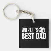 'S Werelds Beste Papa Typografie Voetbal | Button Sleutelhanger (Voorkant)