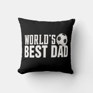 'S Werelds Beste Papa Typografie Voetbal   Sierkus Kussen
