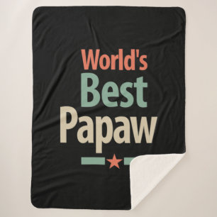 's Werelds beste papaw   Vader Gift Sherpa Deken