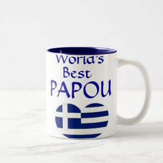 's Werelds beste Papoea-Mok - voor je griekse opa! Tweekleurige Koffiemok