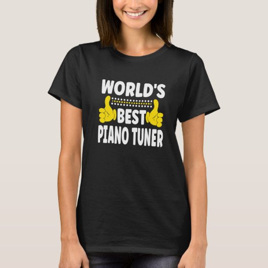 's Werelds beste piano-tunertitel T-shirt (Voorkant)