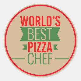 's Werelds Beste Pizza Chef - rood groen Ronde Sticker