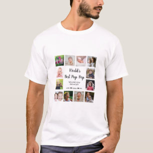 'S Werelds Beste Pop Pop Opa 12 Fotocollage T-shirt