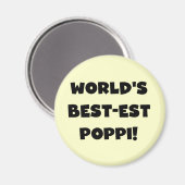 's Werelds beste Poppi Black Text Gifts Magneet (Voorkant / Achterkant)