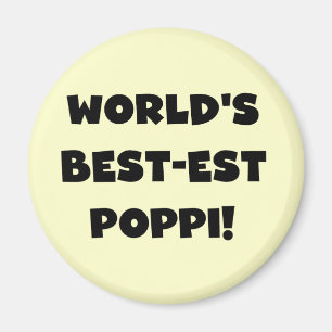 's Werelds beste Poppi Black Text Gifts Magneet
