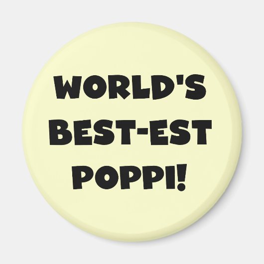 's Werelds beste Poppi Black Text Gifts Magneet (Voorkant)