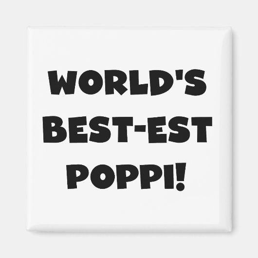's Werelds beste Poppi Black Text Gifts Magneet (Voorkant)