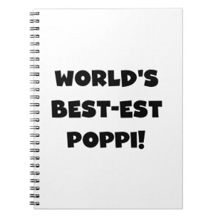 's Werelds beste Poppi Black Text Gifts Notitieboek