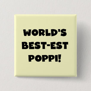 's Werelds beste Poppi Black Text Gifts Vierkante Button 5,1 Cm