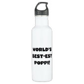 's Werelds beste Poppi Black Text Waterfles (Voorkant)