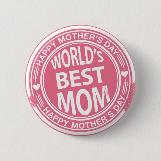 's Werelds beste rubberstempel van moeder Ronde Button 5,7 Cm (Voorkant)