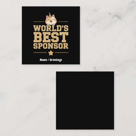 'S Werelds Beste Sponsor Ooit Voedselbank Vrijwill Vierkante Visitekaartje (Voorkant / Achterkant)