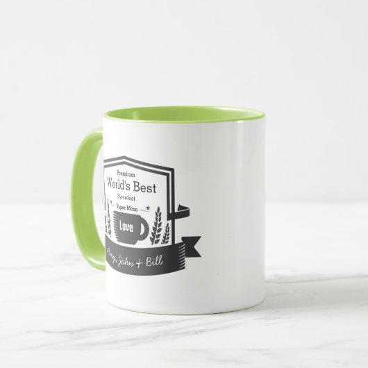 's Werelds Beste Super Mam Personaliseer Liefde Uw Mok (Voorkant links)