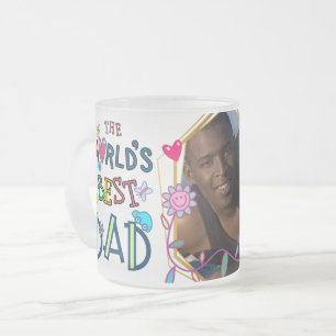 's Werelds beste vader foto kinder kunst kleurrijk Matglas Koffiemok