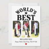 's Werelds beste vader Vaderdag fotocollage Feestdagenkaart (Voorkant)