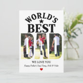 's Werelds beste vader Vaderdag fotocollage Feestdagenkaart (Staand voorkant)