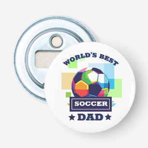 's Werelds Beste Voetbal Pap Vaderdag Button Flesopener