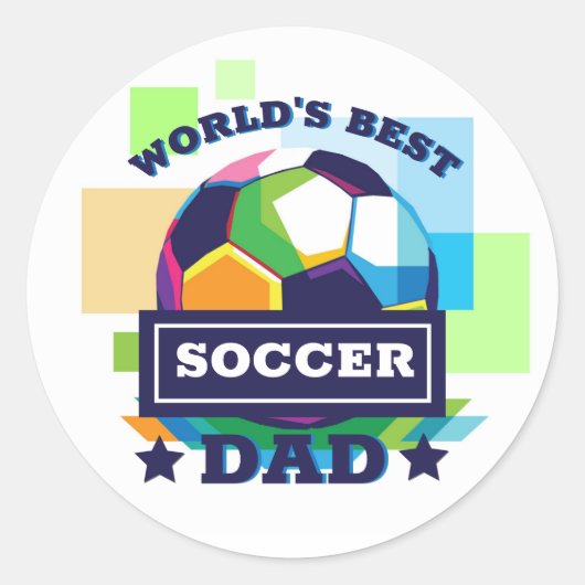 's Werelds Beste Voetbal Pap Vaderdag Ronde Sticker (Voorkant)