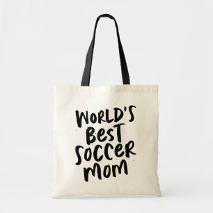 's Werelds beste voetbalmoeder trendy zwarte type Tote Bag