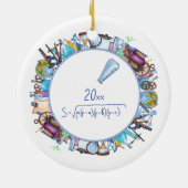 's Werelds Beste Wetenschapsdocent Custom Text Keramisch Ornament (Achterkant)
