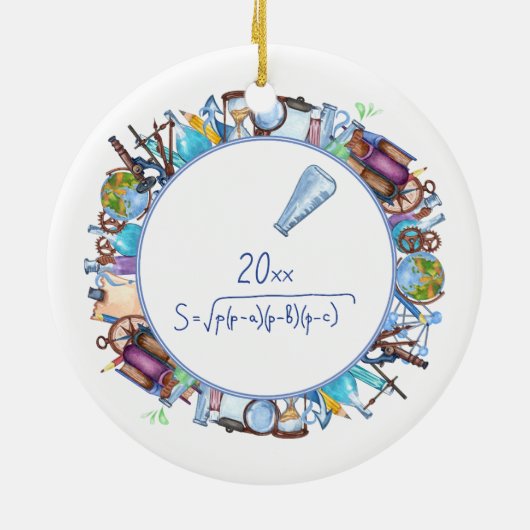 's Werelds Beste Wetenschapsdocent Custom Text Keramisch Ornament (Achterkant)