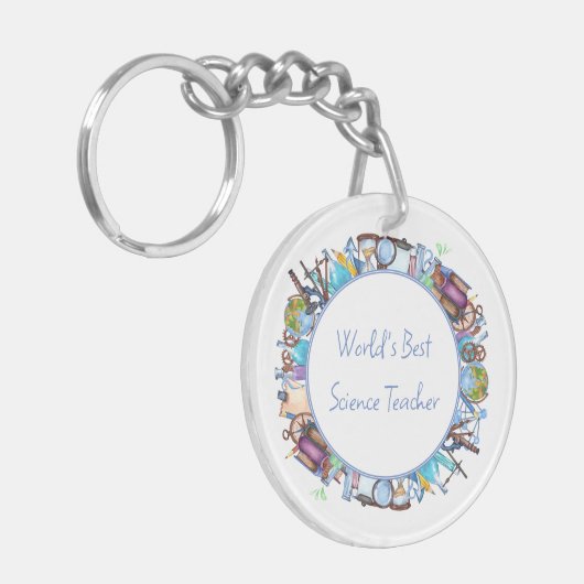 's Werelds Beste Wetenschapsdocent Custom Text Sleutelhanger (Voorkant Links)
