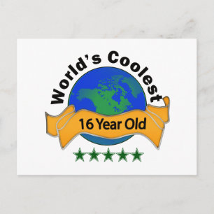 's Werelds coolste 16 jaar oud Briefkaart