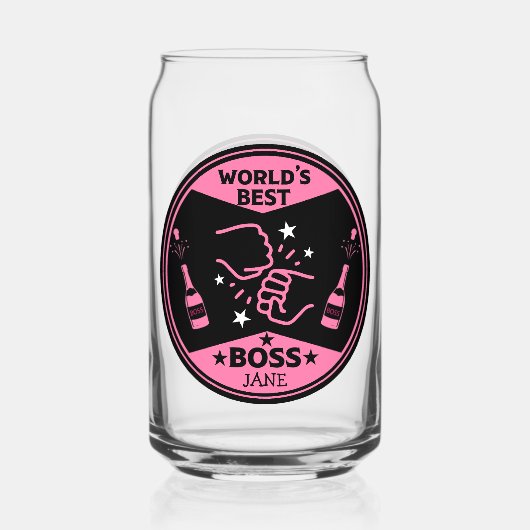 's Werelds dame Grootste Baas Blikvorm Glas (Voorkant)