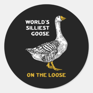 's Werelds domste gans op de los Ronde Sticker