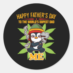 's Werelds Dopest Papa THC CBD Vaderdag Weed Ronde Sticker