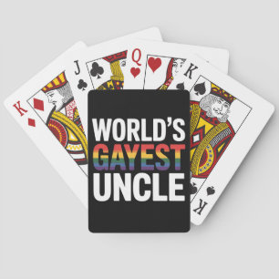 'S Werelds Gayest Uncle LGBTQ Gay Pride Ally Rainb Pokerkaarten