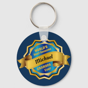 's Werelds Geweldige opa Gold Blue Award Sleutelhanger
