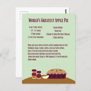's Werelds grootste Apple Pie Recipe Briefkaart
