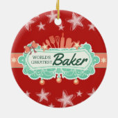 'S Werelds grootste bakker culinaire kerstversieri Keramisch Ornament (Achterkant)
