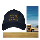 's Werelds grootste buschauffeur geborduurd pet